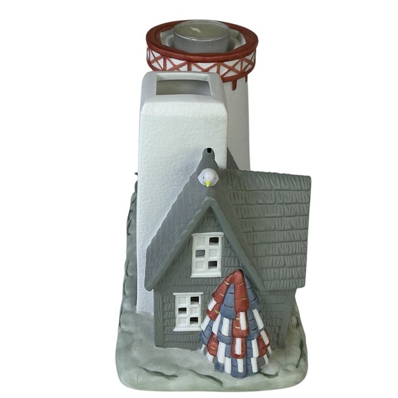 Lighthouse Vintage Stoney Harbor PartyLite Double Candle Holder Collectible Grey - Picture 6 of 16
